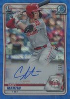 2020 Bowman Draft Chrome Draft Picks Autographs #CDACM Casey Martin Blue Wave Refractor Baseball Card