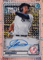 2020 Bowman Chrome Mega Box Autographs #BCMAJD Jasson Dominguez Rose Gold Refractor 1/1 Baseball Card