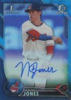 2016 Bowman Draft Chrome Draft Picks Autographs #CDANJ Nolan Jones Blue Refractor Baseball Card