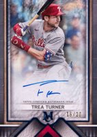 2023 Topps Museum Collection Archival Autographs #AATT Trea Turner Sapphire Baseball Card