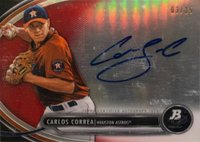 2013 Bowman Platinum Autograph Prospects #CC Carlos Correa Red Refractor Baseball Card