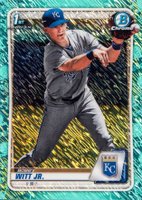 2020 Bowman Chrome Prospects #BCP25 Bobby Witt Jr. Aqua Shimmer Baseball Card