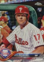 2018 Topps Chrome #70 Rhys Hoskins In Dugout-Refractor Baseball Card