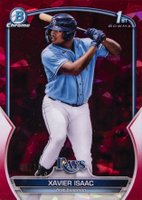 2023 Bowman Sapphire Edition Chrome Prospects #BCP145 Xavier Isaac Red Baseball Card