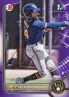 2022 Bowman Paper Prospects #BP79 Jackson Chourio Purple Baseball Card