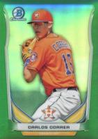 2014 Bowman Chrome Mini  #129 Carlos Correa Green Refractor Baseball Card