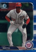 2019 Bowman Chrome #44 Juan Soto Blue Refractor Baseball Card