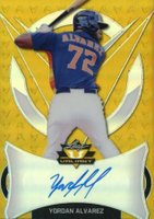 2019 Leaf Valiant Autographs  #BAYA1 Yordan Alvarez Yellow Baseball Card