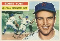 1956 Topps #128w Eddie Yost White Back Baseball Card