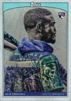 2022 Topps X Lauren Taylor #20 Julio Rodriguez Rainbow Foil Baseball Card