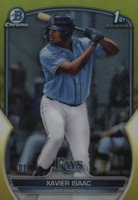 2023 Bowman Chrome Prospects #BCP145 Xavier Isaac Yellow Refractor Baseball Card