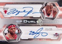 2004 SP Authentic SP Dual Signatures #SP2JJ LeBron James/Michael Jordan Basketball Card