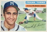 1956 Topps #172w Frank Torre White Back Baseball Card