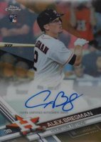2017 Topps Chrome Rookie Autographs #RA-AB Alex Bregman Gold Refractor Baseball Card