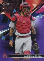 2021 Topps Finest #93 Yadier Molina Purple Refractor Baseball Card