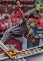 2017 Topps #349 Tyler Glasnow Gray Jersey Baseball Card