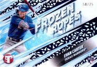 2024 Topps Pristine Frozen Ropes #FR18 Evan Carter Blue Baseball Card
