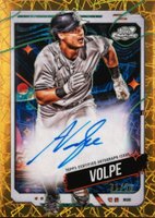 2024 Topps Chrome Cosmic Cosmic Chrome Autographs #AV Anthony Volpe Gold Interstellar Refractor Baseball Card