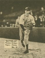 1934 Batter Up #81 Thomas Bridges Baseball Card