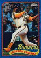2024 Topps Silver Pack 1989 Chrome Promo #29 Jackson Chourio Update-Blue Refractor Baseball Card