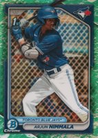 2024 Bowman Chrome Prospects #BCP142 Arjun Nimmala Lunar Glow Refractor Baseball Card