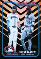 2024 Topps Update #US238 Elly de La Cruz/Julio Rodriguez Holiday Baseball Card