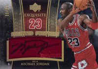2005 Upper Deck Exquisite Collection Scripted Swatches #SS-MJ Michael Jordan Basketball Card