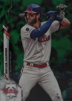 2020 Ben Baller Chrome #97 Bryce Harper Green Refractor Baseball Card