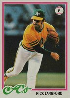 1978 Topps #327 Rick Langford Baseball Card