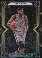 2021 Panini Obsidian #132 Tim Duncan Electric Etch Yellow Basketball Card