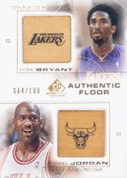 2000 SP Game Floor Authentic Floor Combo #C24 Kobe Bryant/Michael Jordan Gold Basketball Card