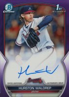 2023 Bowman Draft Chrome Prospect Autograph #CDAHWA Hurston Waldrep Purple Refractor Baseball Card
