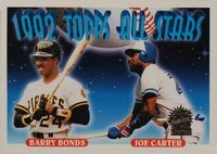 1993 Topps #407 Barry Bonds/Joe Carter Florida Marlins Inaugural Baseball Card