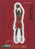1997 Collector's Choice Stick-Ums #S30 Michael Jordan Basketball Card