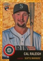 2022 Topps Chrome Platinum Anniversary #237 Cal Raleigh Platinum Toile Cream/Gold Refractor Baseball Card
