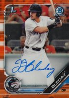 2019 Bowman Draft Chrome Draft Picks Autograph #CDAJJB J.J. Bleday Orange Refractor Baseball Card