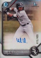 2022 Bowman Chrome Prospect Autographs #CPAWV Wilfred Veras Refractor Baseball Card