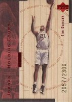 1998 Upper Deck Hardcourt Jordan Holding Court #J24 Michael Jordan/Tim Duncan Red Basketball Card