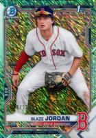 2021 Bowman Chrome Prospects #BCP71 Blaze Jordan Aqua Shimmer Refractor Baseball Card