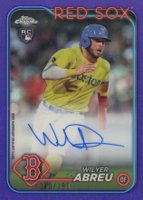 2024 Topps Chrome Rookie Autographs #RAWA Wilyer Abreu Purple Refractor Baseball Card