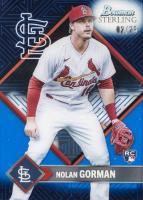2023 Bowman Sterling Sterling Tek #ST21 Nolan Gorman Blue Refractor Baseball Card
