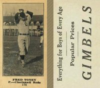 1916 Gimbels #175 Fred Toney Baseball Card
