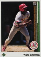 1989 Upper Deck #253 Vince Coleman Baseball Card