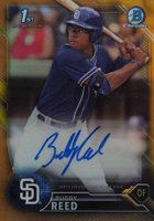 2016 Bowman Draft Chrome Draft Picks Autographs #CDABRE Buddy Reed Gold Refractor Baseball Card