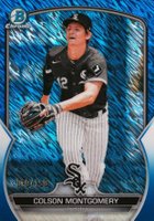 2023 Bowman Chrome Prospects #BCP48 Colson Montgomery Blue Shimmer Refractor Baseball Card