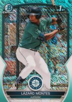 2023 Bowman Chrome Prospects #BCP58 Lazaro Montes Aqua Shimmer Refractor Baseball Card