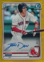 2020 Bowman Chrome Prospect Autographs #CPAJD Jarren Duran Gold Refractor Baseball Card