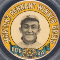 1910 Morton's Pennant Winner Bread Tigers Pins # Ty Cobb Baseball Card
