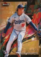 2024 Topps Finest #50 Yoshinobu Yamamoto Gold Refractor Baseball Card