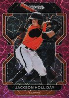2022 Panini Prizm Draft Picks #PDP1 Jackson Holliday Neon Pink Velocity Baseball Card